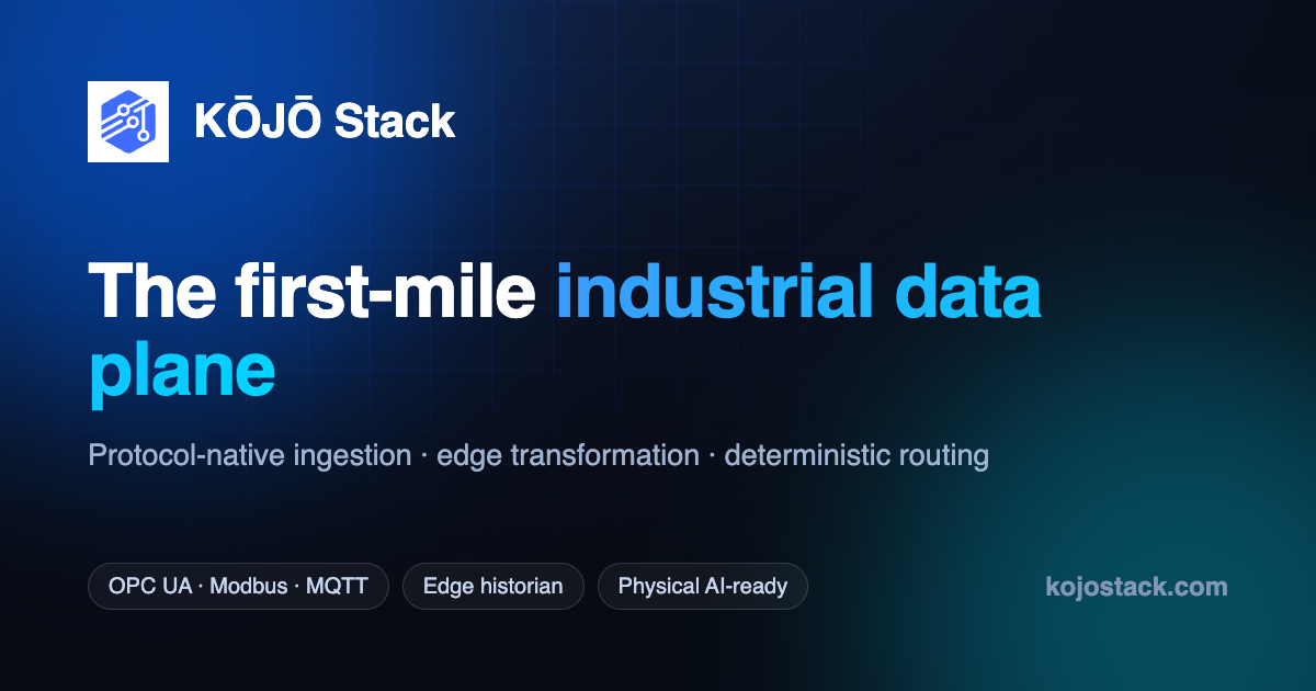 Stack Physical Feature The Industrial Data Plane for Physical Operations | KŌJŌ Stack